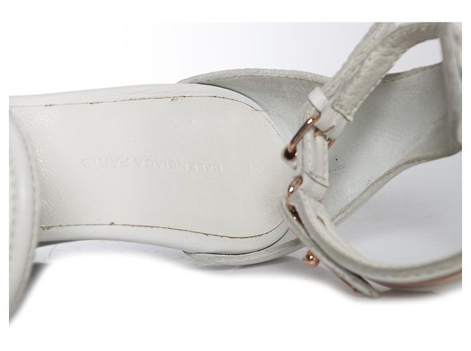 Balenciaga, Zeppe in pelle bianca Bianco - vista 9