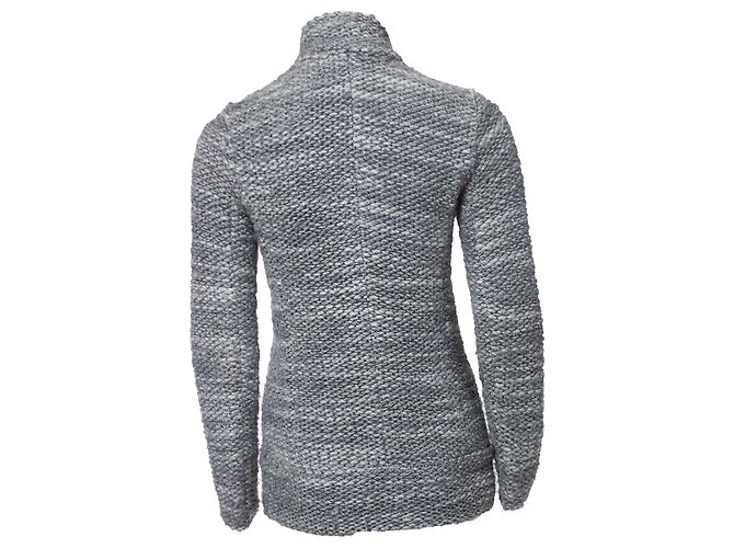 IRO, Gestrickte Woll-Bikerjacke in Grau - Ansicht 2