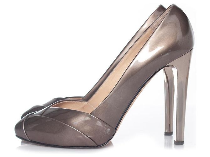 Giuseppe Zanotti, Olivgrüne Lacklederpumps - Ansicht 2
