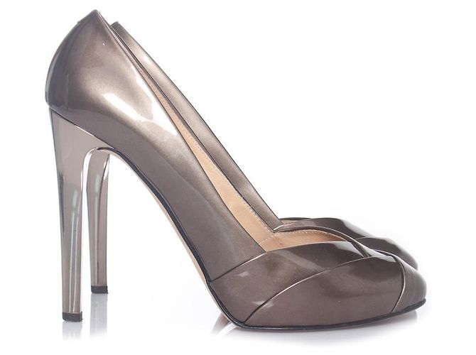 Giuseppe Zanotti, Olivgrüne Lacklederpumps - Ansicht 5