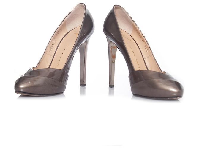 Giuseppe Zanotti, Olivgrüne Lacklederpumps - Ansicht 6