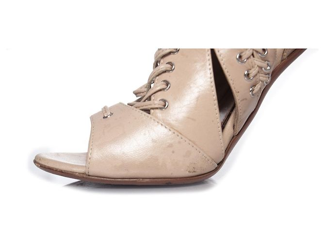 Alaïa Alaia, Sandali ritagliati in pelle con lacci - vista 9