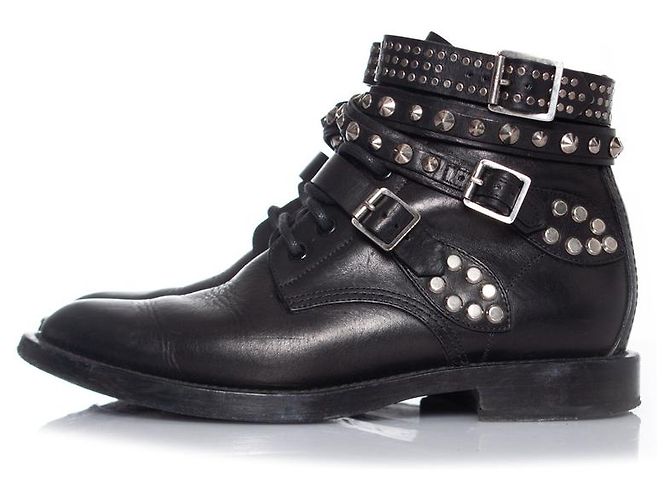 SAINT LAURENT, Stivaletti militari Nero - vista 2