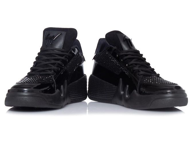 Giuseppe Zanotti, Scarpe da ginnastica nere TALON con strass Nero - vista 6