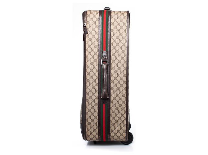 gucci, Valigia in tela GG in marrone - vista 3