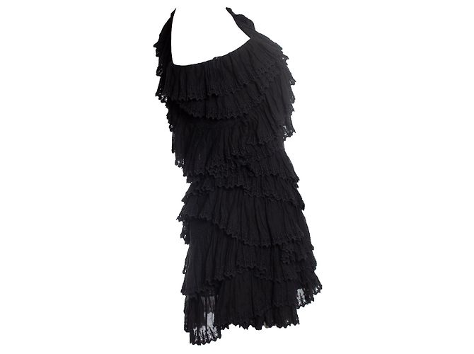 Isabel Marant, Schwarzes One-Shoulder-Rüschenkleid - Ansicht 3
