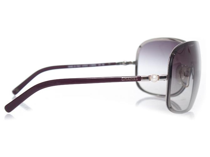 Chanel, Óculos de sol escudo com pérola Vermelho - vista 6