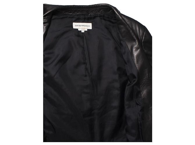 EMPORIO ARMANI, Lederblazer Schwarz - Ansicht 8