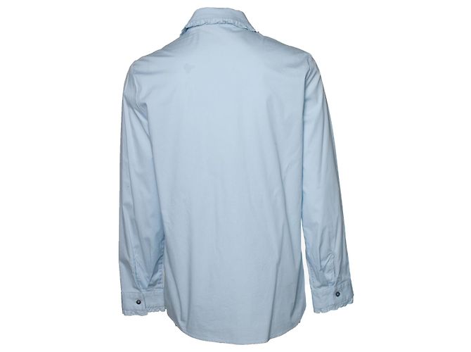 Autre Marque Sorelle Paul e Joe, camicia blu con colletto volant - vista 3