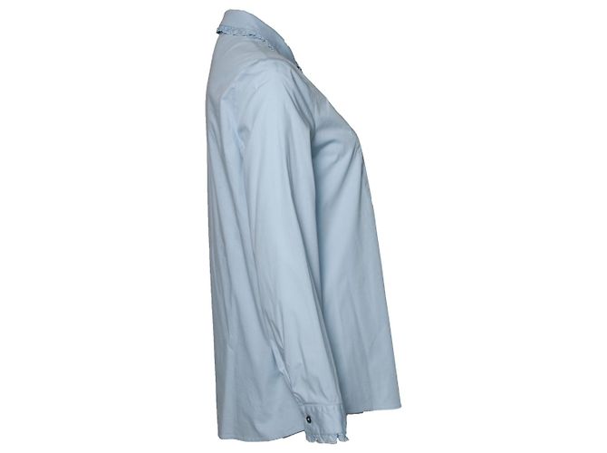 Autre Marque Sorelle Paul e Joe, camicia blu con colletto volant - vista 4