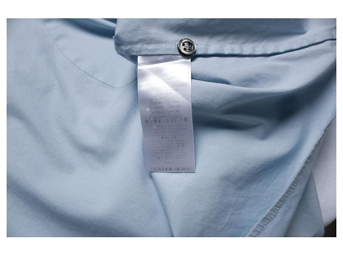 Autre Marque Sorelle Paul e Joe, camicia blu con colletto volant - vista 5