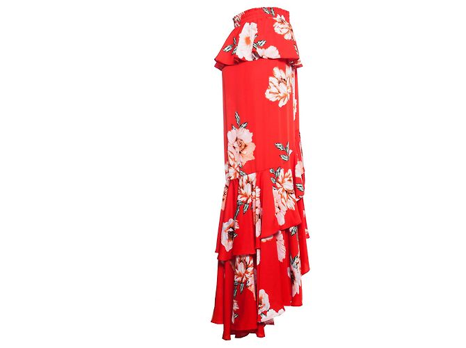 Autre Marque MISA, Falda Lucia con estampado de amapolas. Roja - vista 3