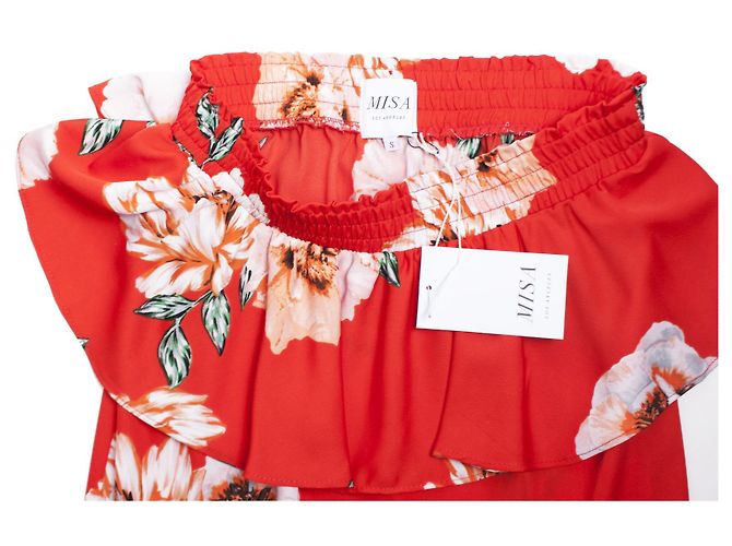 Autre Marque MISA, Falda Lucia con estampado de amapolas. Roja - vista 5