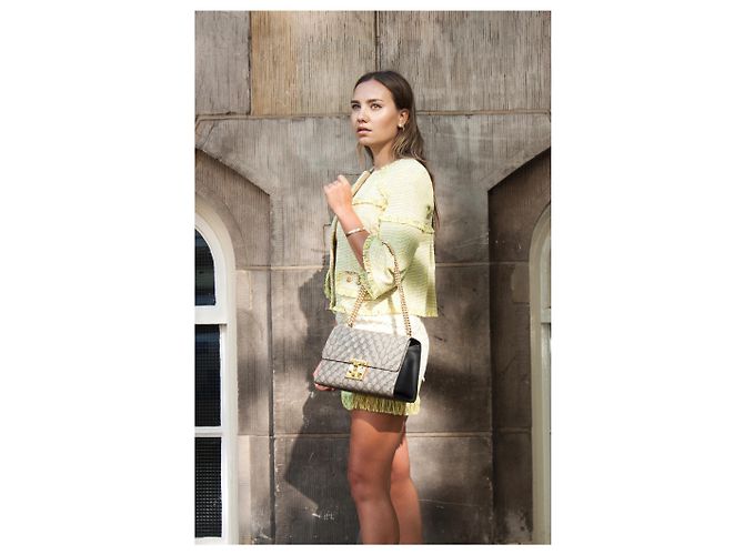 Elisabetta Franchi, Abito in bouclé color lime Giallo - vista 2