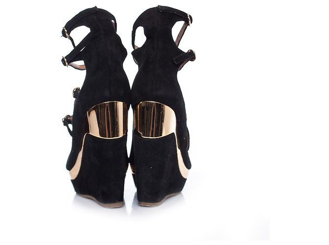 Autre Marque alla. Bottega, Zeppe platform in camoscio nero - vista 3