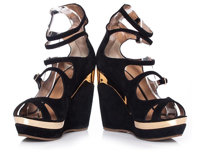 Autre Marque alla. Bottega, Zeppe platform in camoscio nero - vista 5