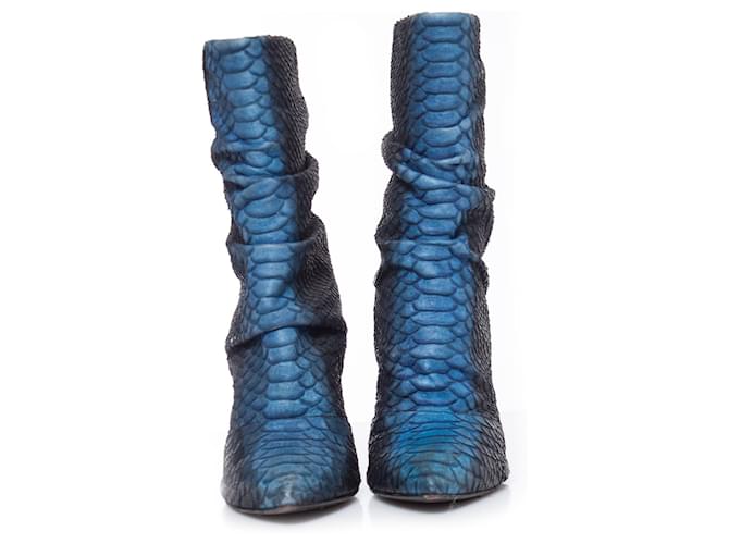 Giuseppe Zanotti, Halbstiefel aus Pythonleder Schwarz Blau - Ansicht 3