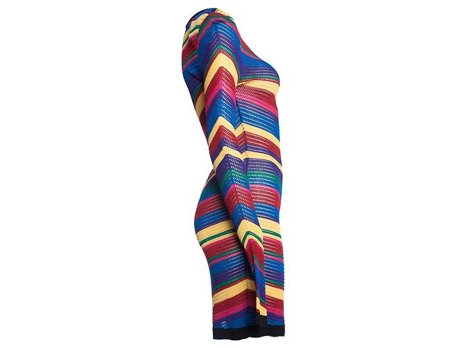 Balmain Balmaın, Vestido de punto de rayas arcoíris. Multicolor - vista 3