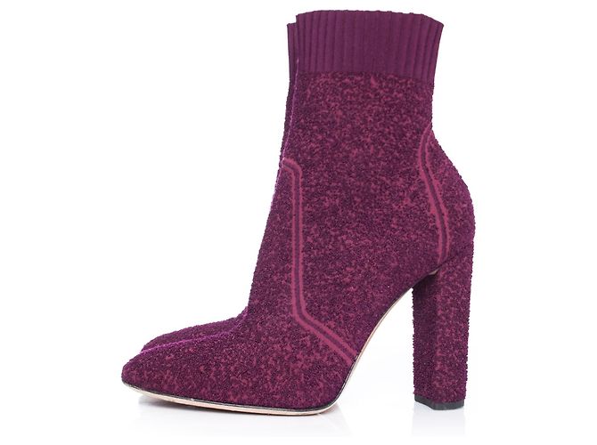Gianvito Rossi, Botines Fiona de punto boucle Roja - vista 2