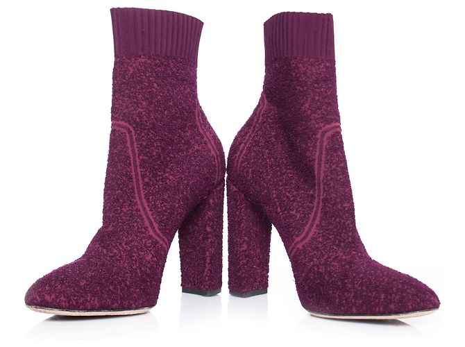 Gianvito Rossi, Botines Fiona de punto boucle Roja - vista 3