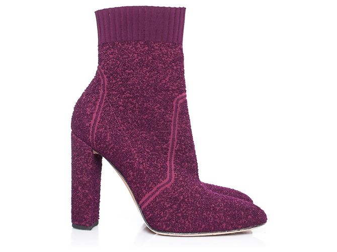 Gianvito Rossi, Botines Fiona de punto boucle Roja - vista 5
