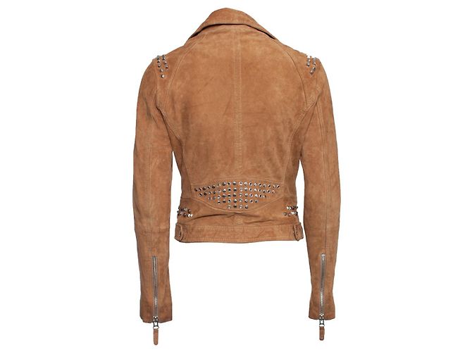 Autre Marque ginger, Cognac suede biker jacket Brown - view 3