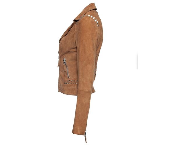 Autre Marque ginger, Cognac suede biker jacket Brown - view 5