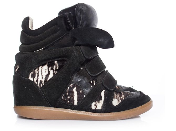 Isabel Marant, Baskets Beckett à imprimé zèbre. - vue 4