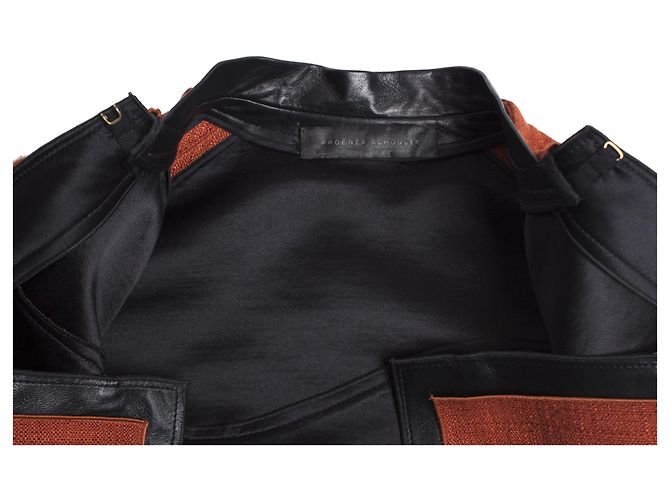 Proenza Schouler Proenza Schuler, Tweedjacke mit Lederbesatz. Orange - Ansicht 5