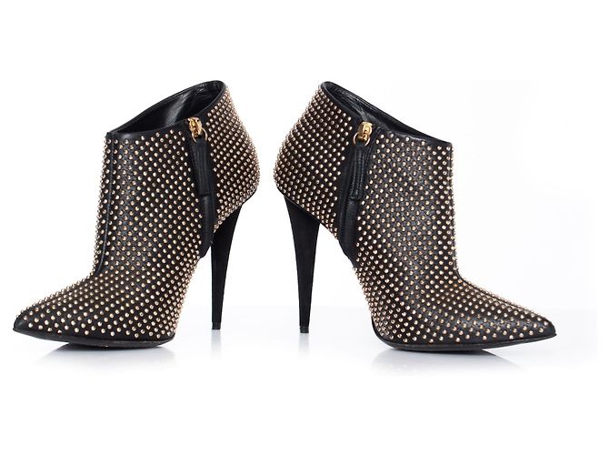 Giuseppe Zanotti, Stivaletti neri con borchie. Nero - vista 6