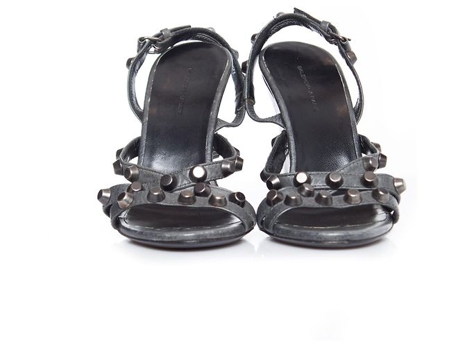 Balenciaga, Zeppe borchiate grigie - vista 4