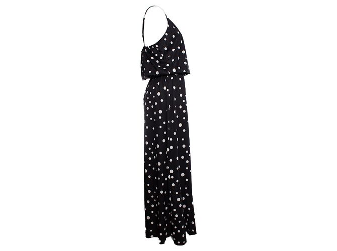 Autre Marque La Kleid, Maxikleid mit Polkadot-Print Schwarz - Ansicht 3