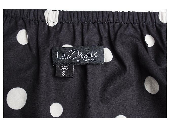 Autre Marque La Kleid, Maxikleid mit Polkadot-Print Schwarz - Ansicht 6