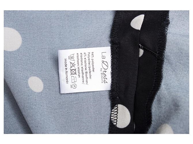 Autre Marque La Kleid, Maxikleid mit Polkadot-Print Schwarz - Ansicht 7