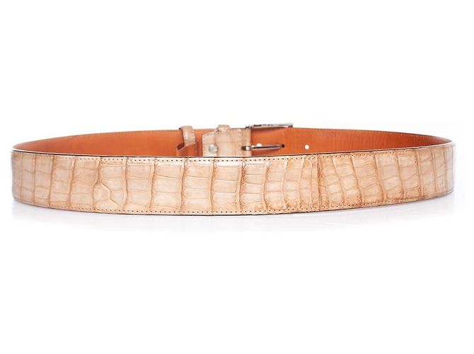 Santoni, Alligatorledergürtel in Braun - Ansicht 2