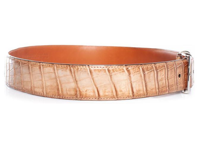 Santoni, Alligatorledergürtel in Braun - Ansicht 4