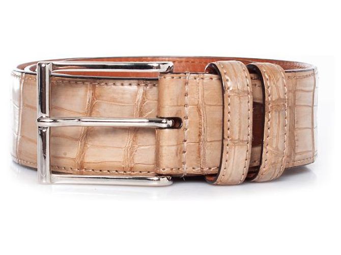 Santoni, Alligatorledergürtel in Braun - Ansicht 5