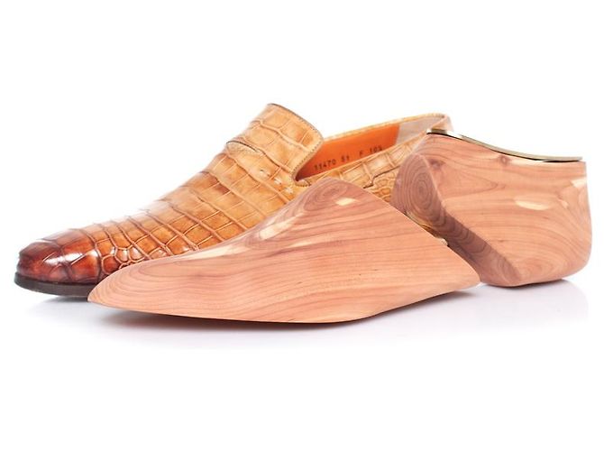 Santoni, mocassini in pelle di alligatore Marrone - vista 9