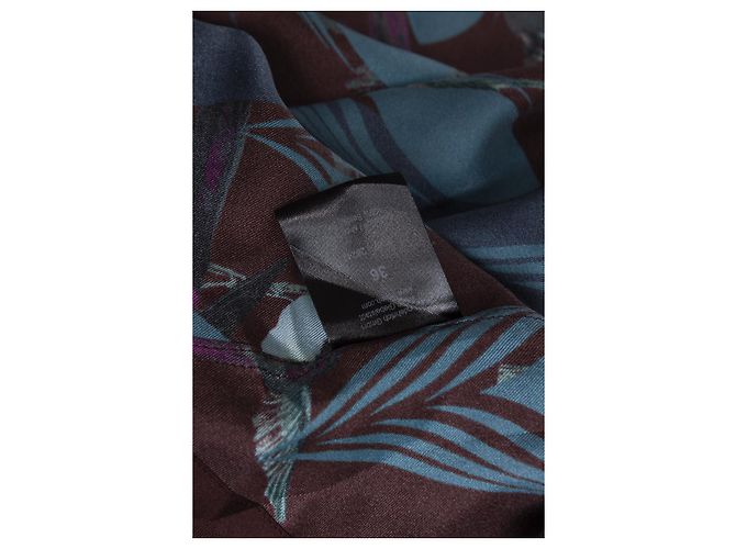 Autre Marque Odeeh, blusa de seda con estampado de pájaros y plumas Multicolor - vista 6