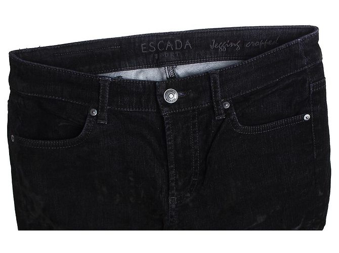 Escada Escalera Sport, jeans negros con estampado de terciopelo - vista 6
