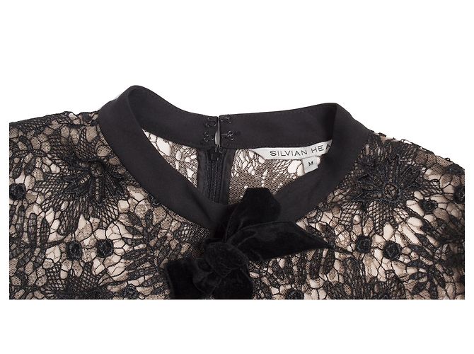 Autre Marque Silvian Heach, Kleid mit Spitze Schwarz - Ansicht 5