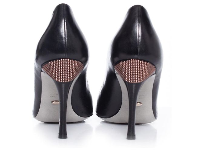 sergio rossi, décolleté nere con borchie. Nero - vista 3
