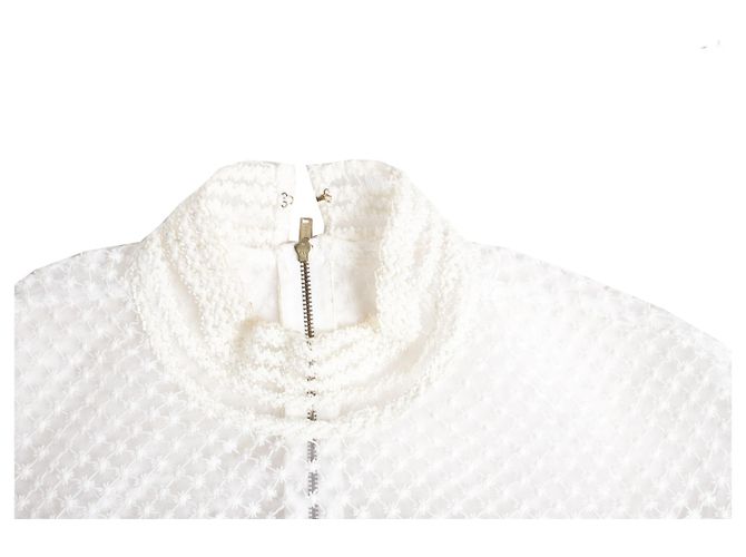 Autre Marque Auto retrato, Vestido mini blanco de encaje con volantes. - vista 6