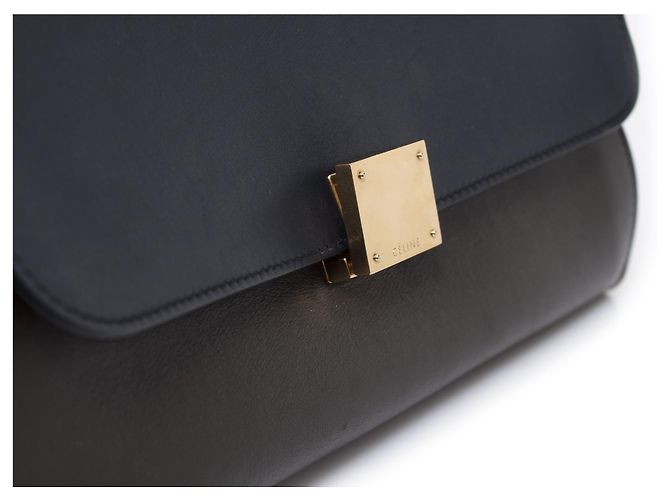 Céline Celine, Dreifarbige Trapeztasche Blau Mehrfarben Gelb - Ansicht 10