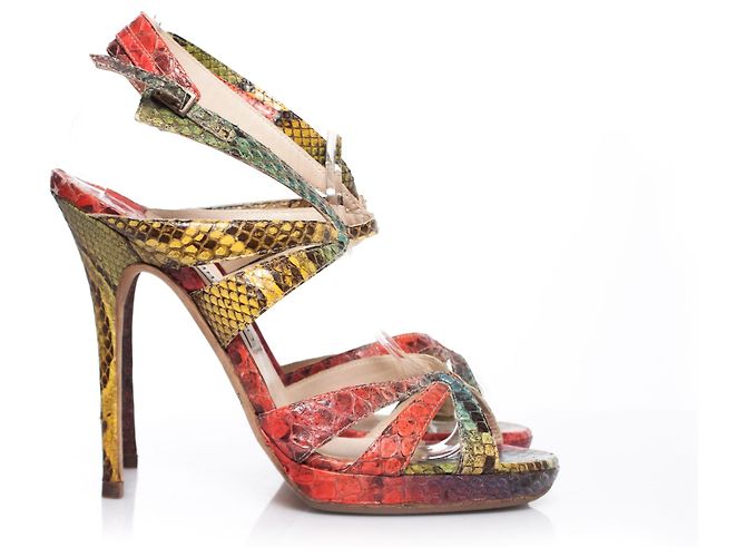 Jimmy Choo, Multicolour python sandals. Multiple colors - view 4