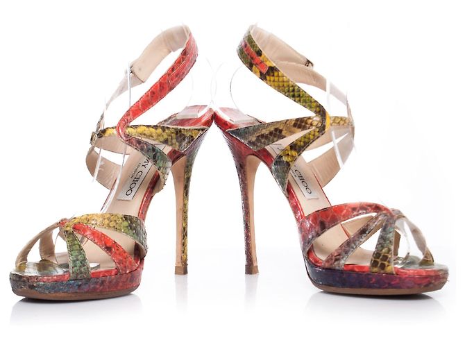 Jimmy Choo, Multicolour python sandals. Multiple colors - view 5