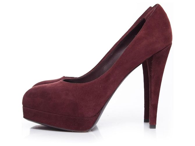 YVES SAINT LAURENT, Décolleté Gaby in camoscio Rosso - vista 2