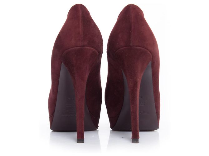 YVES SAINT LAURENT, Décolleté Gaby in camoscio Rosso - vista 6