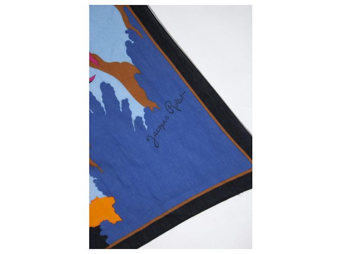 Autre Marque Jacques Rollet, Sciarpa in seta con stampa oceano. Multicolore - vista 4