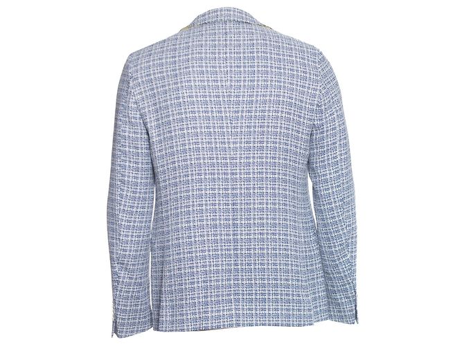 Autre Marque Manuel Ritz, Blazer in tweed blu e bianco. - vista 2